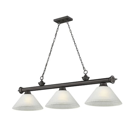 Z-Lite Cordon 3 Light Billiard, Bronze & White Linen 2306-3BRZ-AWL14